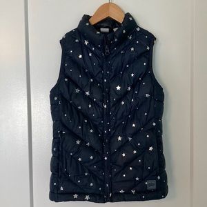 Gap Kids Puffy Vest, Navy with Silver Stars, Size M